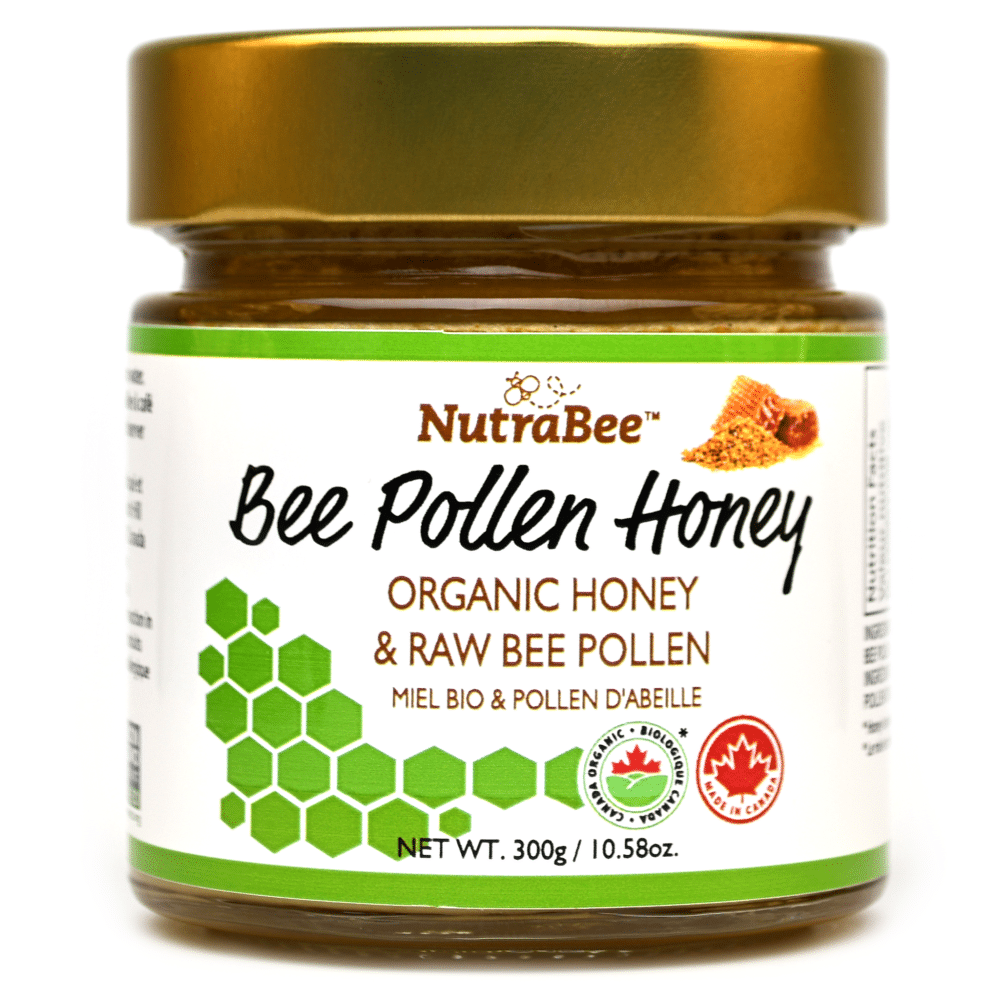 NutraBee Organic Honey: Bee Pollen Honey - 300g